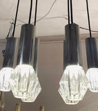 1970s German Chrome and Glass Pendant Lights