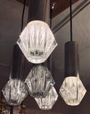 1970s German Chrome and Glass Pendant Lights