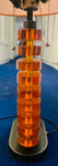 1980s German Amber Lucite Stacked Table Lamp