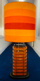 1980s German Amber Lucite Stacked Table Lamp