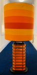 1980s German Amber Lucite Stacked Table Lamp