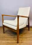 Contemporary American Aaron Ash & Leather Armchair