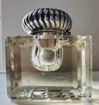 Antique Cut Crystal Glass & Silver Plate Inkwell