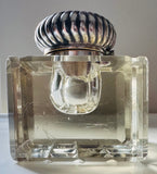 Antique Cut Crystal Glass & Silver Plate Inkwell