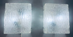 Pair of Large 1960s Kalmar Waved Glass Wall Lights