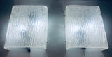 Pair of Large 1960s Kalmar Waved Glass Wall Lights