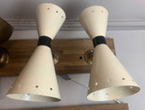 Pair of 1950s Italian Stilnovo Diabolo Conical Wall Sconces