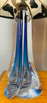 Pair of 1950s Val St Lambert Blue Glass Table Lamps