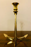 Pair of Vintage Nautical Anchor Brass Candlesticks