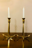 Pair of Vintage Nautical Anchor Brass Candlesticks