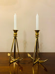 Pair of Vintage Nautical Anchor Brass Candlesticks