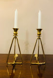 Pair of Vintage Nautical Anchor Brass Candlesticks