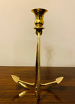 Pair of Vintage Nautical Anchor Brass Candlesticks