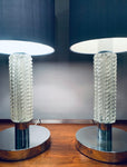 Pair of 1970s Richard Essig Illuminated Glass Lamps