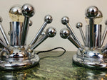 Pair of 1970s Chrome Sputnik Space Age Table Lamps