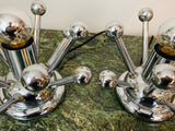 Pair of 1970s Chrome Sputnik Space Age Table Lamps