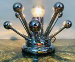Pair of 1970s Chrome Sputnik Space Age Table Lamps