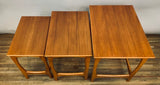 Set of 3 1960s English Stackable Teak Nesting Tables