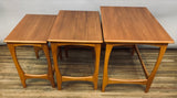 Set of 3 1960s English Stackable Teak Nesting Tables