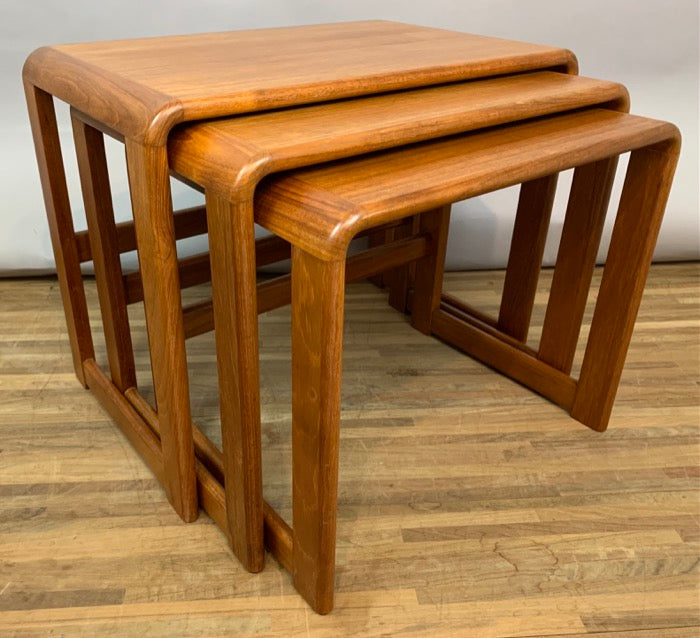 Set of 3 1960s English Teak Nesting Tables retro living uk