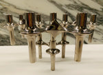 Set of 4 1960s BMF Nagel Chrome Modular Candle Holders