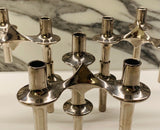 Set of 4 1960s BMF Nagel Chrome Modular Candle Holders