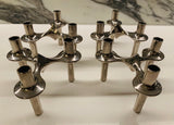 Set of 4 1960s BMF Nagel Chrome Modular Candle Holders