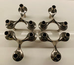 Set of 4 1960s BMF Nagel Chrome Modular Candle Holders