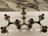 Set of 4 1960s BMF Nagel Chrome Modular Candle Holders