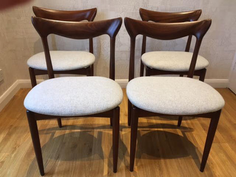 Set of 4 1960s Afromosia H.W. Klein Dining Chairs for Bramin