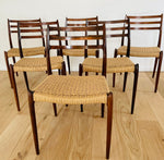 Set of 6 Niels O. Møller Model 78 Rosewood Dining Chairs