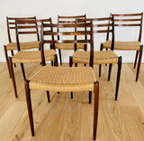 Set of 6 Niels O. Møller Model 78 Rosewood Dining Chairs