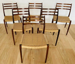 Set of 6 Niels O. Møller Model 78 Rosewood Dining Chairs