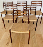 Set of 6 Niels O. Møller Model 78 Rosewood Dining Chairs