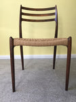 Set of 6 Niels O. Møller Model 78 Rosewood Dining Chairs