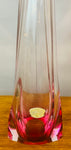 1950s Val St Lambert Pink & Clear Glass Table Lamp