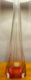 1950s Val St Lambert Pink & Clear Glass Table Lamp