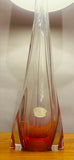 1950s Val St Lambert Pink & Clear Glass Table Lamp