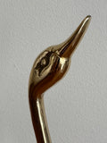 Vintage French Polished Brass Decorative Swan