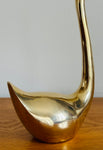Vintage French Polished Brass Decorative Swan