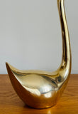Vintage French Polished Brass Decorative Swan