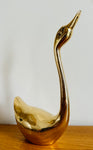 Vintage French Polished Brass Decorative Swan
