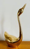 Vintage French Polished Brass Decorative Swan