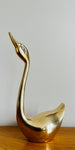 Vintage French Polished Brass Decorative Swan