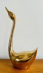 Vintage French Polished Brass Decorative Swan