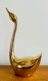 Vintage French Polished Brass Decorative Swan