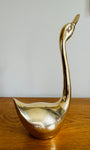 Vintage French Polished Brass Decorative Swan