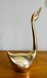 Vintage French Polished Brass Decorative Swan
