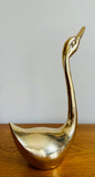 Vintage French Polished Brass Decorative Swan