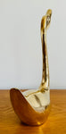Vintage French Polished Brass Decorative Swan